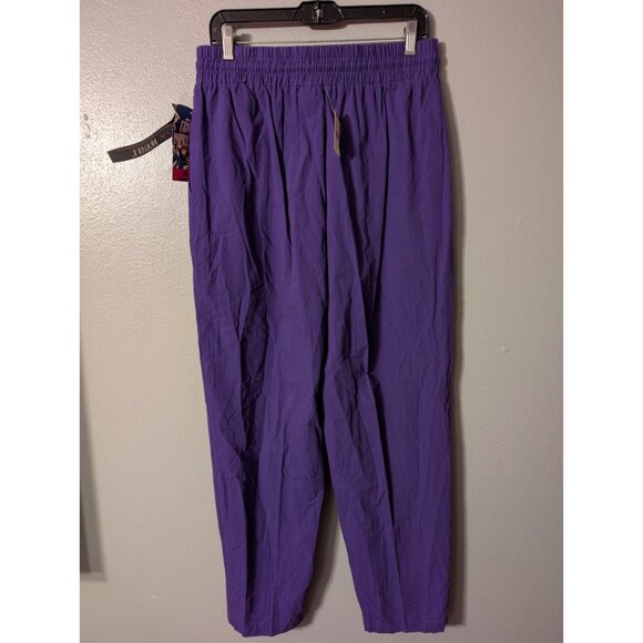 Vintage 80s SK Wear Grape Purple Cotton Drawstring Pants Size 16 NWT NOS - Picture 2 of 4
